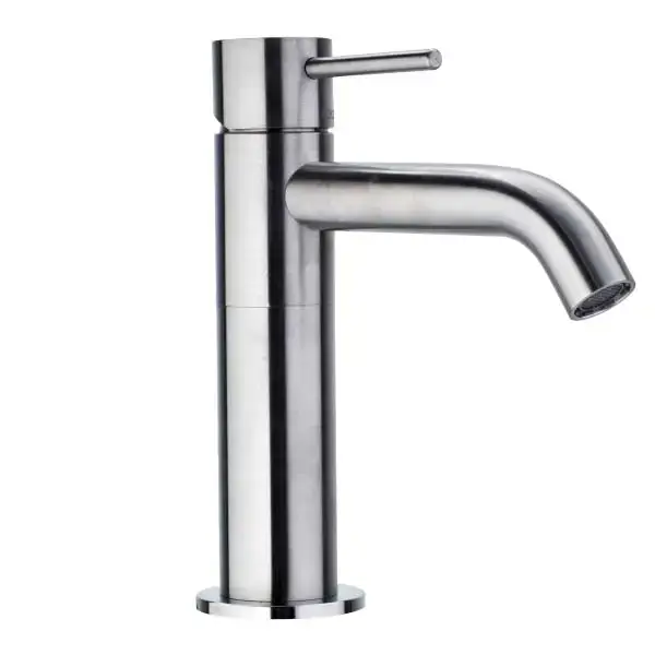 Bossini Inox Однорычажный Смеситель для раковины на 1 отв., из нержавеющей стали без донного клапана, цвет: глянцевая сталь