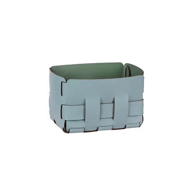 Colombo Adj Корзинка Mini Bottega, 12x19H13 см, цвет: небесный/эвкалипт