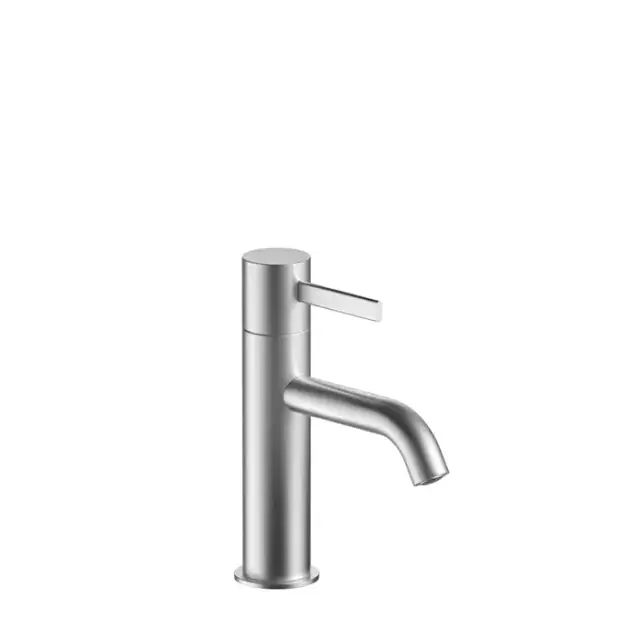 Fantini AF/21 Смеситель для раковины, 1 отв., излив: 12.6 см, цвет: матовая натуральная сталь