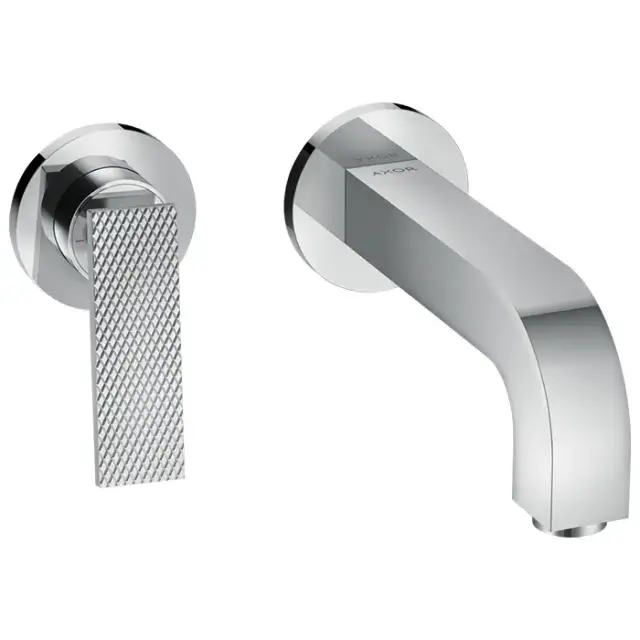 Axor Citterio Смеситель для раковины, встраиваемый, излив 220 мм, с розетками, с текстурой, внешняя часть, цвет: хром