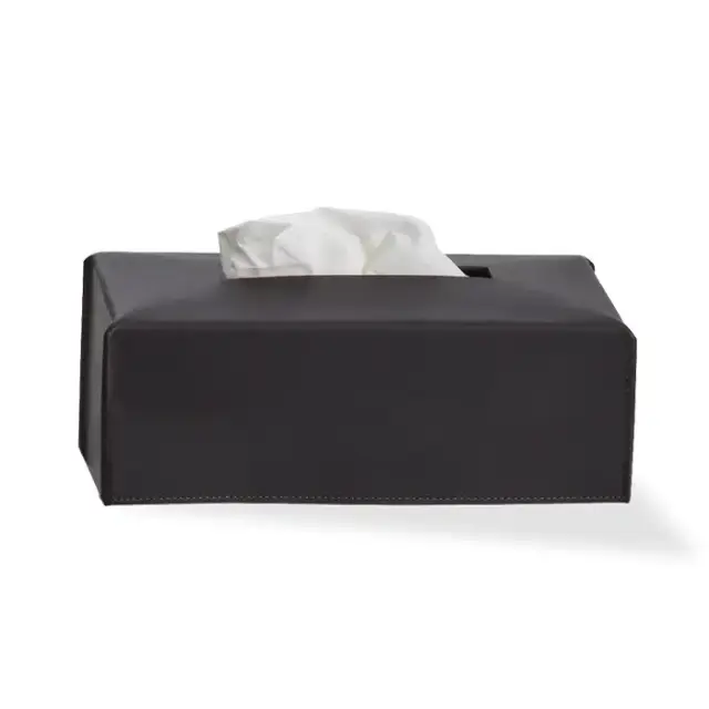 Decor Walther Nappa Коробка для салфеток, настольный, натуральная кожа, цвет: черно-коричневый