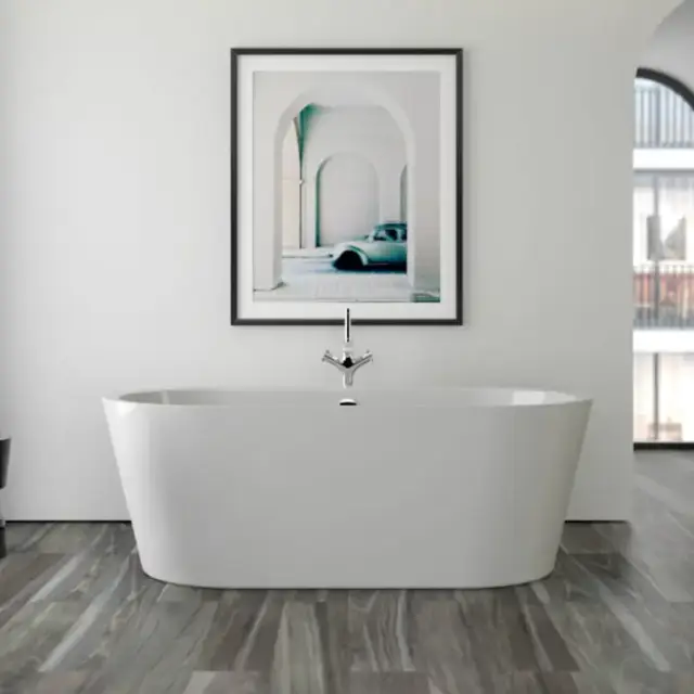 Knief Neo Ванна отдельностоящая 170x80x60см, с экраном, с щелевым переливом, цвет: белый