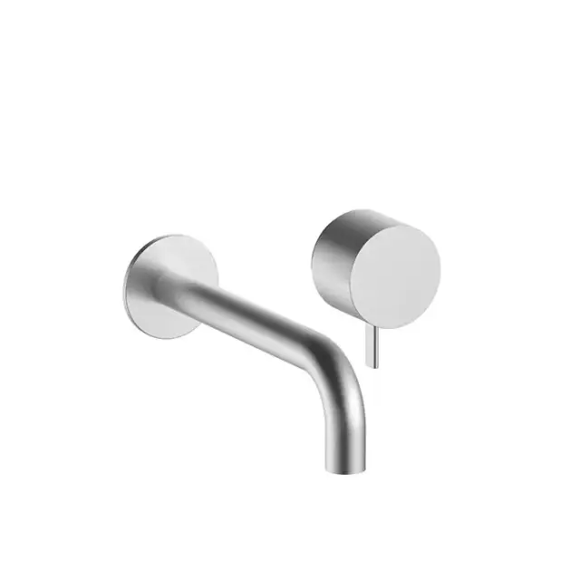 Fantini AF/21 Смеситель для раковины, настенный, излив: 20.8 см, цвет: матовая натуральная сталь