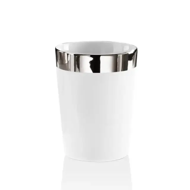 Decor Walther Bone BE50 Стакан настольный, фарфор, цвет: белый / платиновый