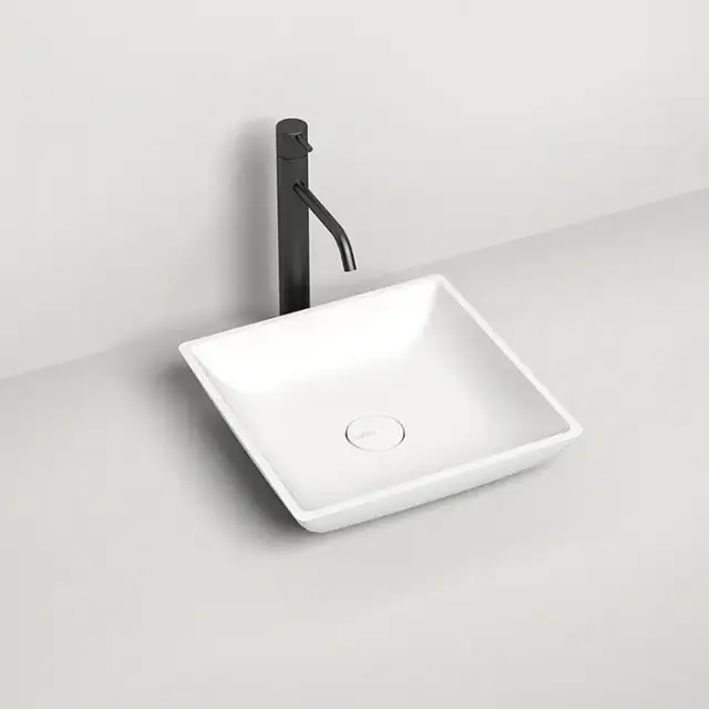 Salini Callista Раковина накладная 38х38х8.5cм, без отв., без перелива, S-Stone, цвет: белый матовый