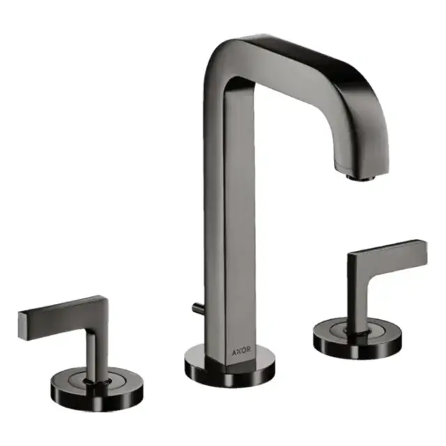 Axor Citterio Смеситель для раковины 170, на 3 отв., ручка: рычаг, с донным клапаном, цвет: полированный черный хром