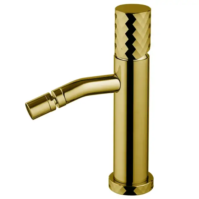 Fima Carlo Frattini Spillo Tech Смеситель для биде, на 1 отв., XS, с донным клапаном, цвет: золото