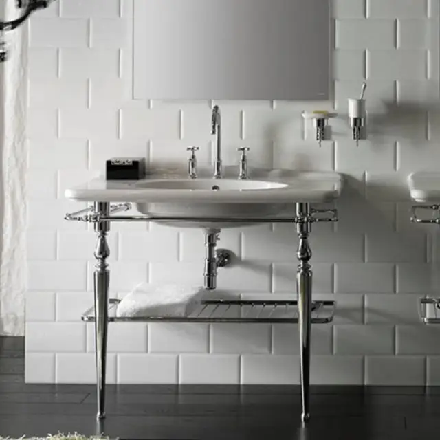 Globo Paestum Консоль напольная 100x53x90см, с раковиной на 1 отв., хромированная