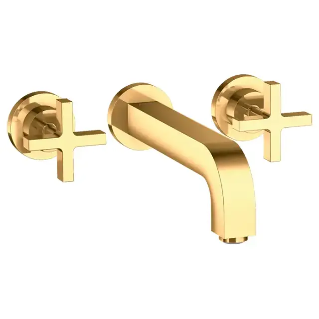 Axor Citterio Смеситель для раковины 222, встраиваемый, излив: 22.2см., цвет: полированное золото