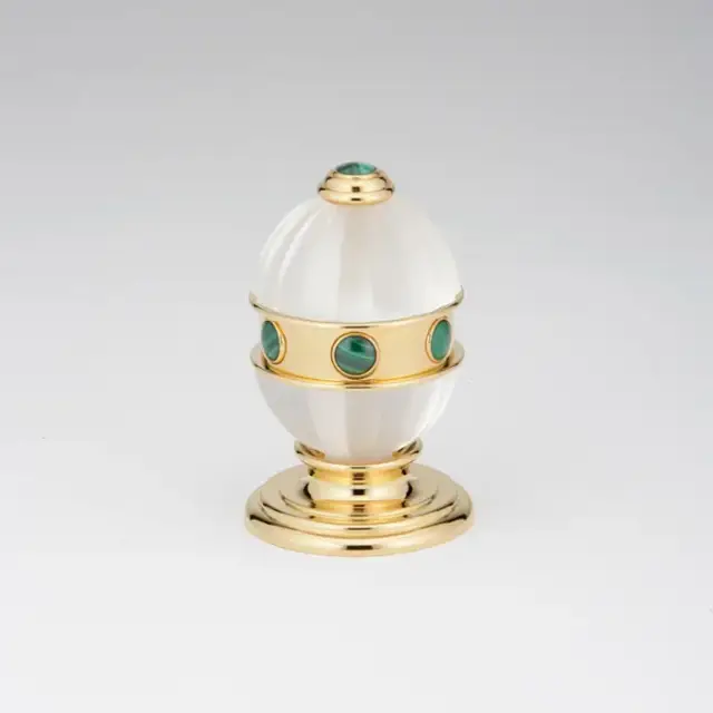 THG Amboise Malachite Вентиль смесителя для раковины, вставки малахит, цвет: полированное золото