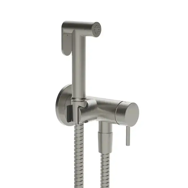 Gessi Transparenze Гигиенический душ, с настенным держателем, запорным краном, с шлангом 125cм. и подводом воды, цвет: Chrome Br.