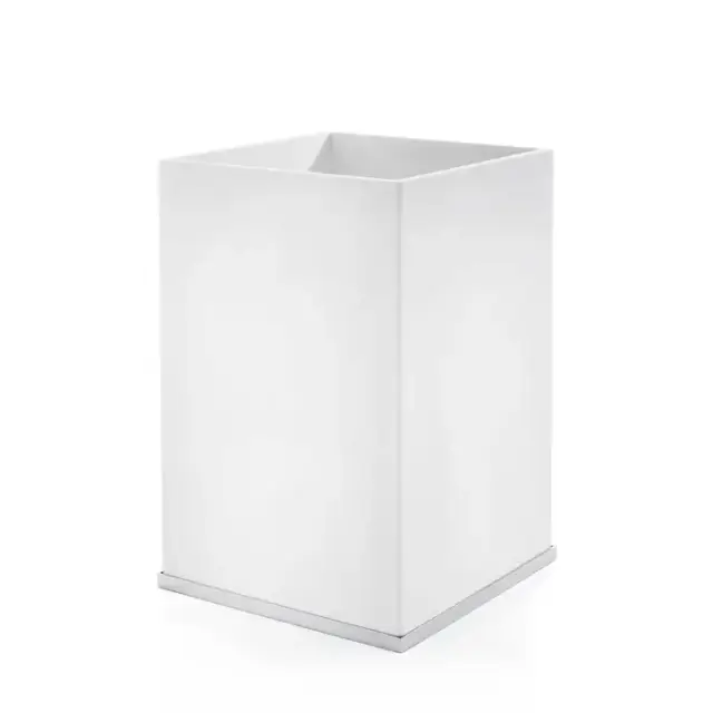3SC Mood Deluxe White Ведро, без крышки, 20х30х20 см, композит Solid Surface, цвет: белый матовый/хром