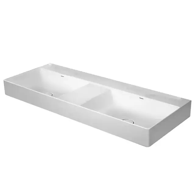 Duravit DuraSquare Раковина подвесная 120х47см, с отметками на 2 отв.,  двойная, без перелива, цвет: белый
