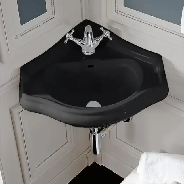 Kerasan Retro Раковина 40х40х56 см, 1 отв., цвет: черный