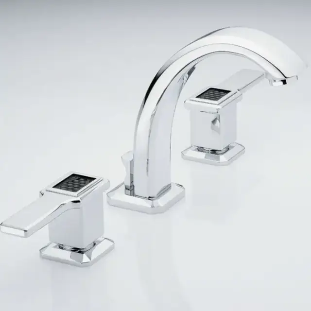 THG Métropolis à manettes cristal noir Смеситель для раковины, на 3 отв., цвет: хром/черный хрусталь