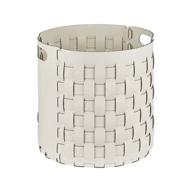 Colombo Adj Круглая корзина Bottega D40хH40см., напольная, цвет: белый/панна котта