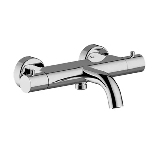 Carimali Rigoletto Смеситель для ванны, настенный, 2 потока, латунные ручки, цвет: хром