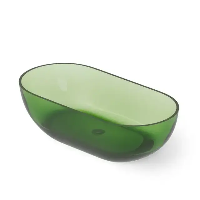 Dea Design Shadow Ванна 165х82х52см., отдельностоящая, Glasstech, прозрачная смола, цвет: Emerald R3