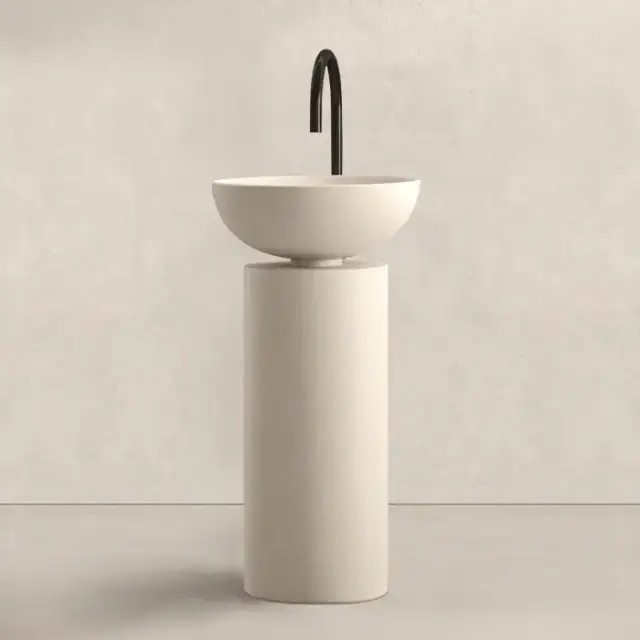 Noorth milldue edition SABA 45 Раковина напольная Ø45x90см, слив в стену, без отв., цвет: Caolino