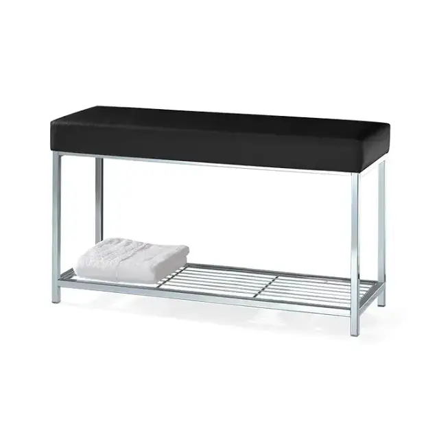 Decor Walther DW 67 Скамья с полочкой 90x30x52см, напольная, цвет: хром / черный