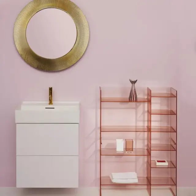 Laufen Kartell Стеллаж, 75х26х53см, пластик, напольный, цвет: пудровый розовый