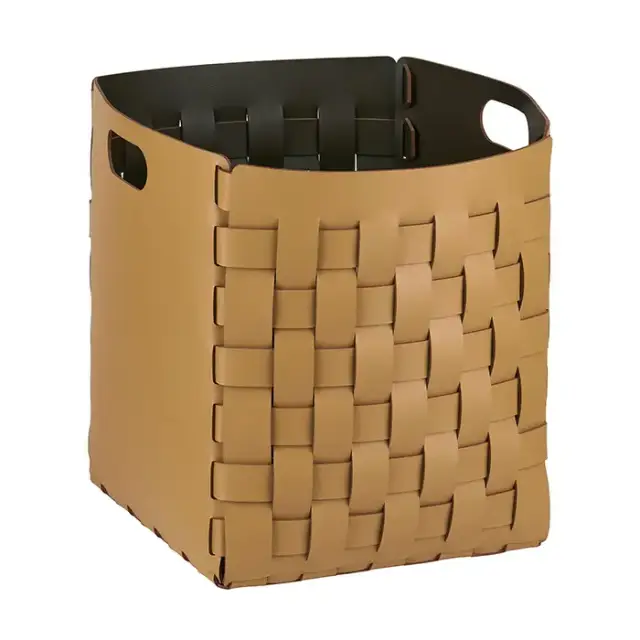 ADJ Корзинка Bottega, 35x35xH40 см., цвет: горчичный/оливковый