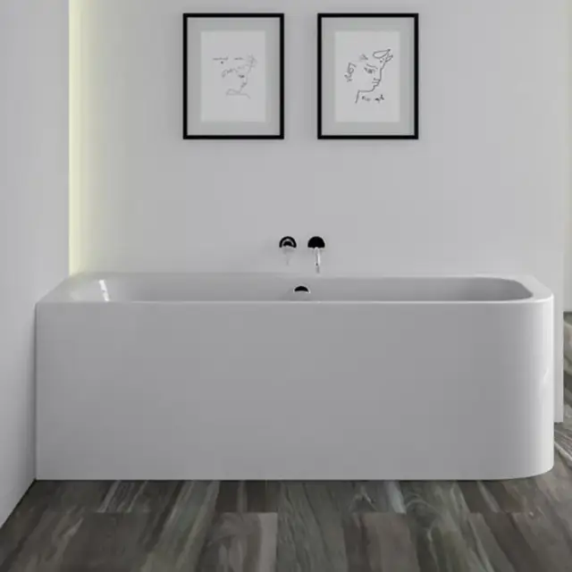 Knief Pure Rigth Ванна угловая 180x80x60см., Sx, щелевой перелив slot в комплекте, цвет: белый