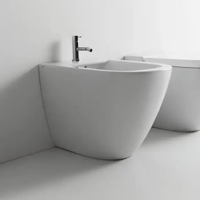 Globo Stockholm Биде напольное пристенное 51х37х42см, с 1 отв. под смеситель, с креплением, цвет: белый