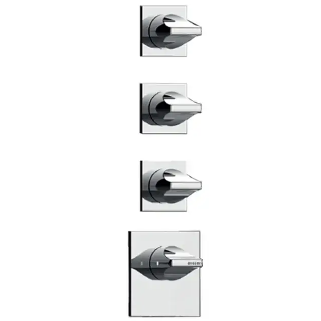 Bossini Apice Смеситель для душа встраиваемый, термостатический, 3 запорных вентиля, внешняя часть, цвет хром