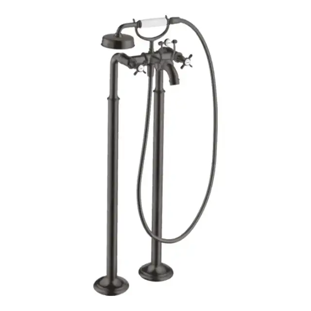 Axor Montreux Смеситель для ванны, напольный, с ручным душем, цвет: шлифованный черный хром