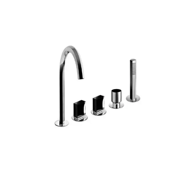 Fantini Venezia Смеситель для ванны, набортный, 5 отв., излив: 175 мм, цвет: хром