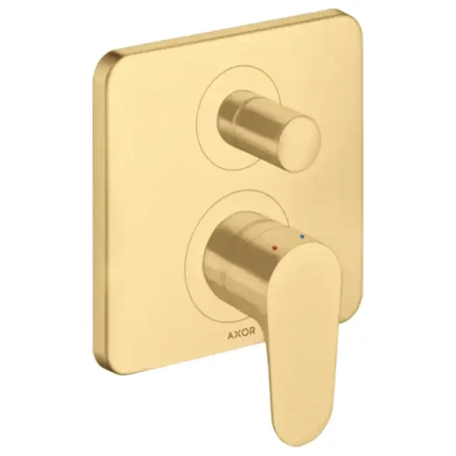 Axor Citterio M Смеситель для ванны, встраиваемый, с переключателем на 2 потока, с защитой, цвет: шлифованное золото