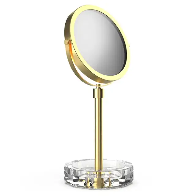 Decor Walther KR KSA Kristall Зеркало косметическое, настольное, цвет: кристальный/золото матовое