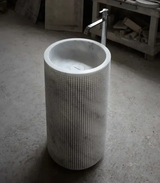 Antonio Lupi Pixel Раковина 45x85x45 см, без отв., напольная, цвет: Marmo Carrara