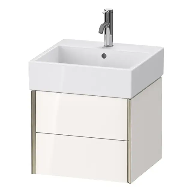 Duravit XViu Тумба подвесная 48.4x45.4x39.7см, с раковиной, 2 ящика, цвет: белый глянцевый/champagne matt