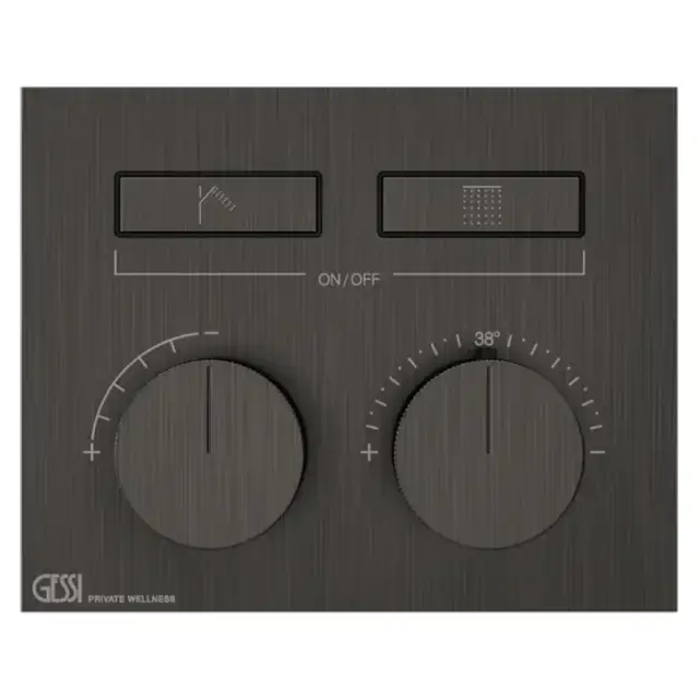 Gessi Hi-Fi Термостат для душа, с включением до 2 источников одновременно, внешняя часть, цвет: Black Metal Brushed PVD