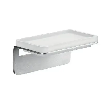 Colombo Over Мыльница подвесная, цвет: матовая сталь/матовое стекло