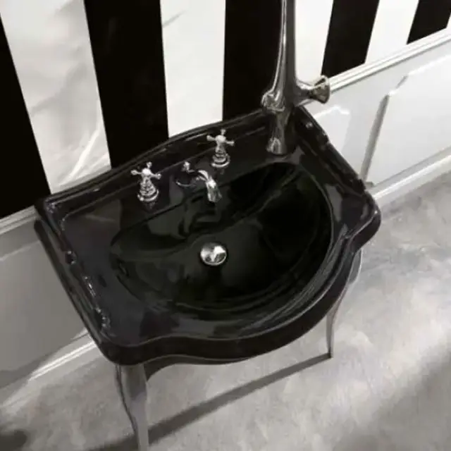 Kerasan Retro 73 Раковина 73х54 см, 1 отв., цвет: черный глянцевый