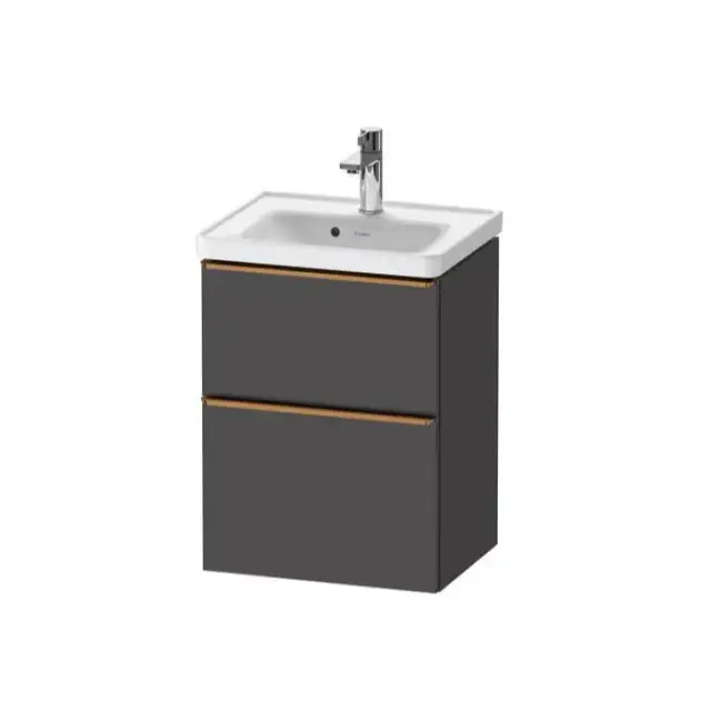 Duravit D-Neo Тумба под раковину 48.4x37.2см., подвесная, с выдв. ящиком и выдв. отделением, цвет: графит матовый