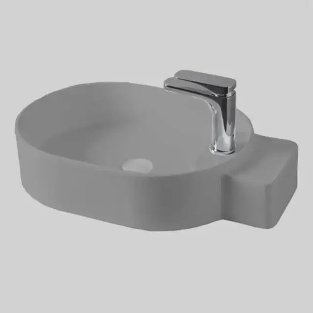 Artceram Cartesio Раковина 58х36 см, накладная, 1 отв., цвет: серый глянцевый