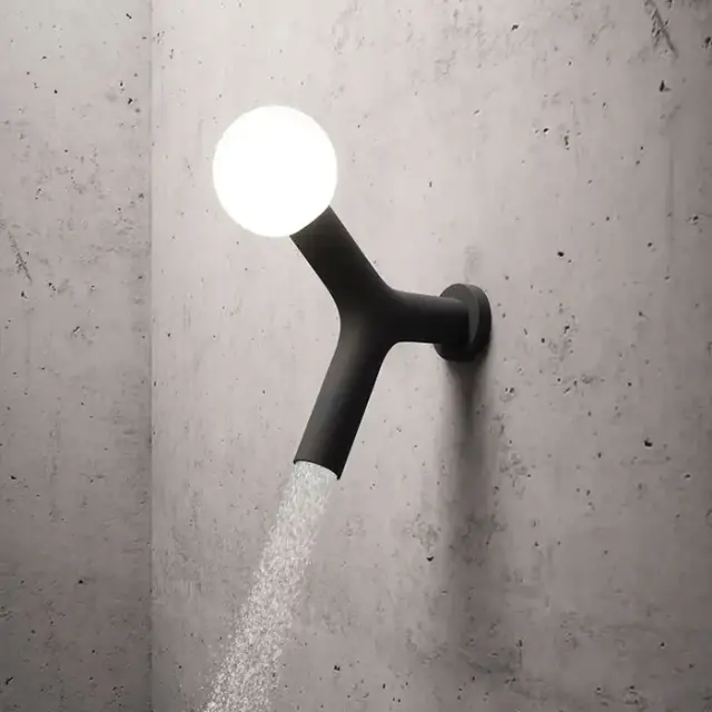 Antonio Lupi Apollo Верхний душ Ø45 мм., с LED подсветкой, настенный монтаж, цвет: черный матовый