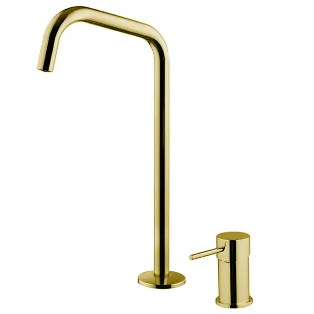 Fima Carlo Frattini Spillo Up Смеситель для раковины, на 2 отв., с донным клапаном, цвет: золото