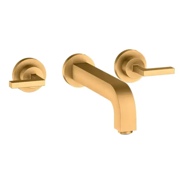 Axor Citterio Смеситель для раковины 222, встраиваемый, излив: 22.2см., ручка: рычаг, цвет: шлифованное золото