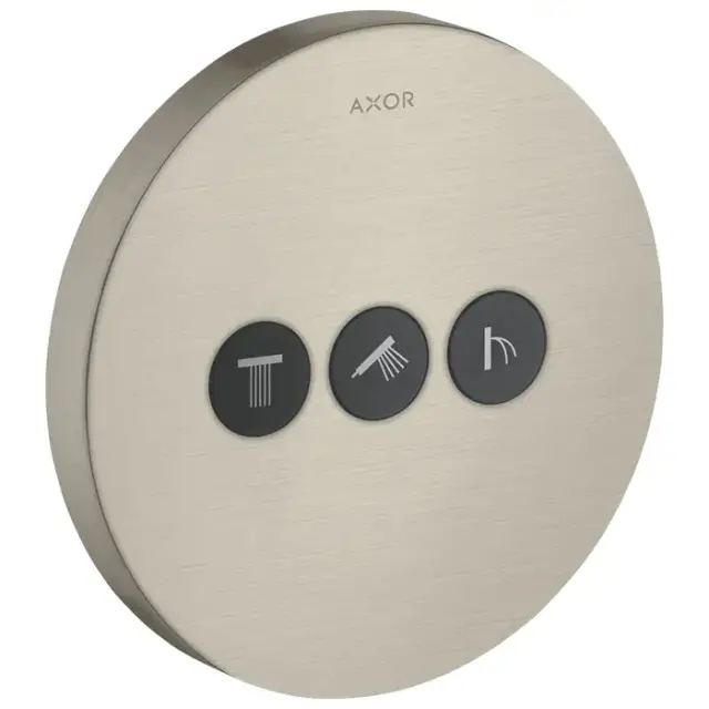 Axor ShowerSelect Встраиваемый запорный вентиль нас 3 потока, внешняя часть, цвет: шлифованный никель