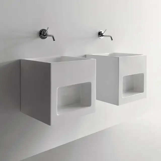 Kerasan Cento Раковина подвесная 45х45см, без отв., цвет: белый