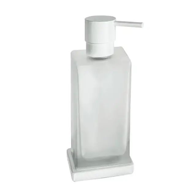 Colombo Look Дозатор для жидкого мыла настольный, цвет: белый матовый/матовое стекло