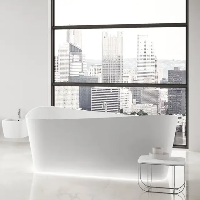 Novellini Infinitive Ванна пристенная 170х94х70cм., в комплекте со смесителем хром, с донным клапаном click-clack, novotech, цвет: белый матовый