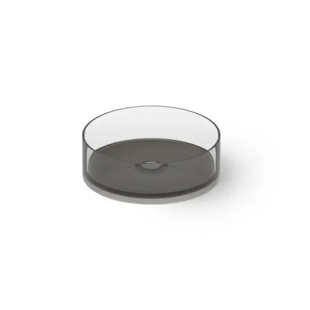 Dea Design Washbasins Раковина 30х30х14см., накладная, без отв., Glasstech, прозрачная смола, цвет: Smoky Black R4