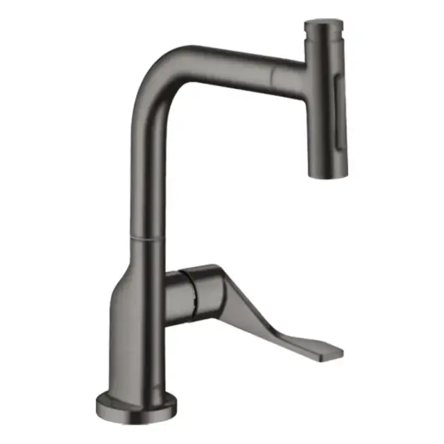 Axor Citterio Select Смеситель для кухни, на 1 отв., с вытяжным изливом, цвет:  шлифованный черный хром