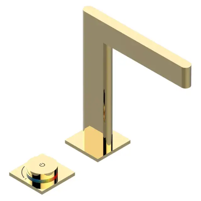 THG ICON-X TITANE Смеситель для раковины, 2 отв., электронный, с донным клапаном, цвет: полированное золото